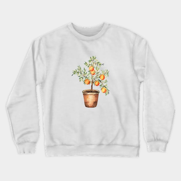 Orange tree in the pot Crewneck Sweatshirt by Flowersforbear